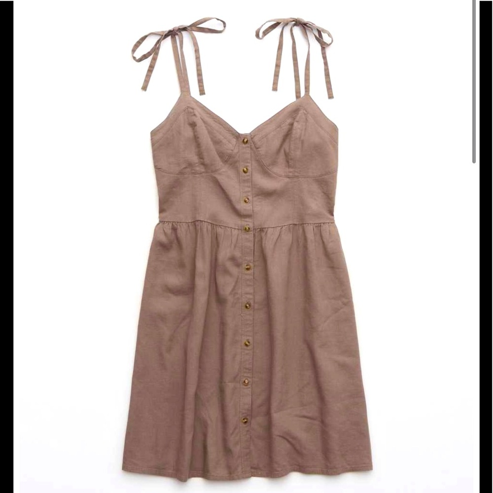 Aerie Linen Corset Dress